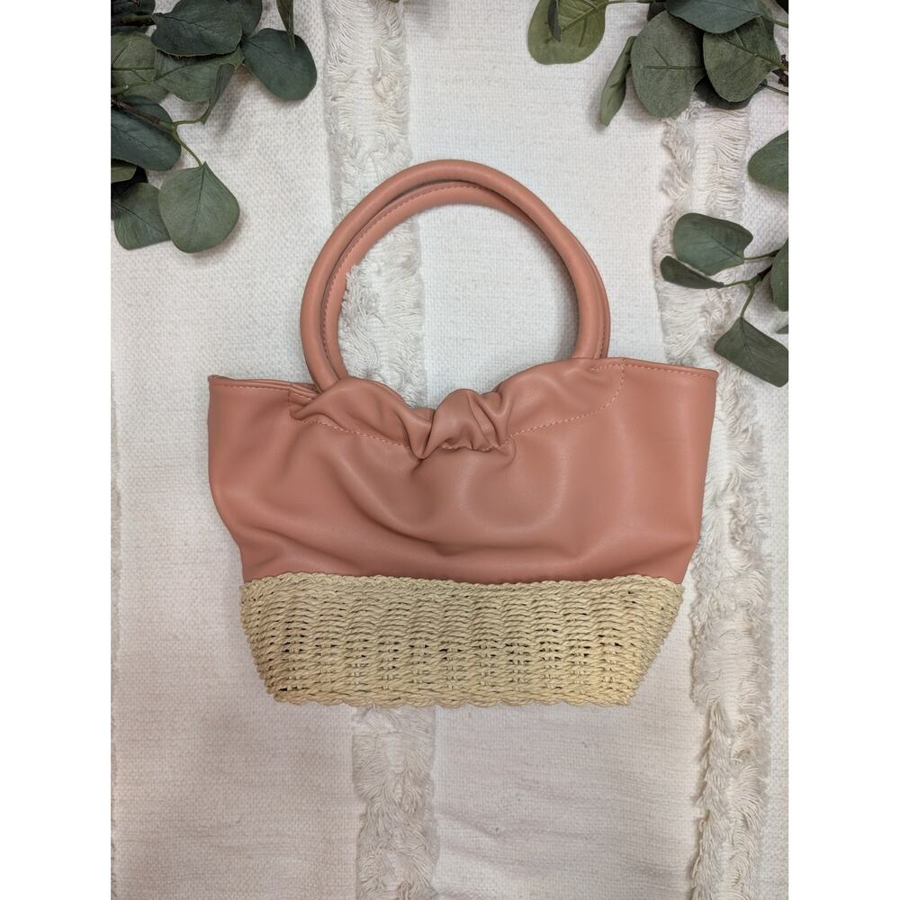 A New Day Wicker Purse in Coral - Picture 2 of 5